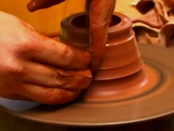 Hands Making Pottery Stock Footage