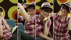 On the phone. Video Wall. Stock Footage