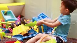 Cute children playing in the playground Stock Footage