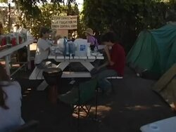 Campaign to Save a Farm by Rosanna Arquette and Daryl Hannah Stock Footage