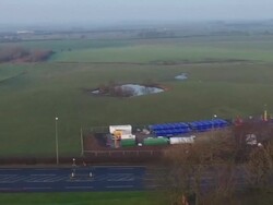 Fracking aerials near Fylde Lancashire News Clip