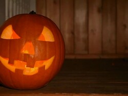 Scary Halloween Jack O' Lantern on Loop Stock Footage