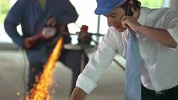 HD: Busy Architect On The Construction Site Stock Footage
