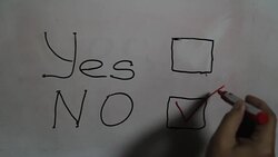 Hand writing a 'No' message on a white board using a black marker Stock Footage