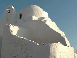 MS Shot of church paraportiani / Mykonos, Cyclades, Greece Stock Footage
