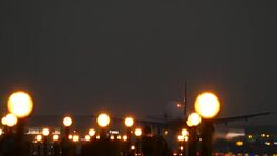 airplane landing at Hongqiao Airport,Shanghai,China Stock Footage