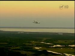 A plane took off from Florida Tuesday morning, carrying the Space Shuttle Discovery. The shuttle is being brought to the Smithsonian museum in Washington, D.C. News Clip