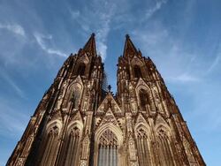 LA Cologne Cathedral exterior / Cologne, North Rhine-Westphalia, Germany Stock Footage