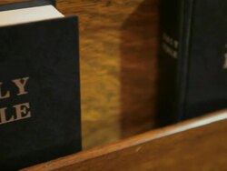 Bibles in Church Pew Stock Footage