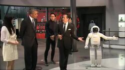 President talks to astronauts, plays football with robot on visit to science museum News Clip