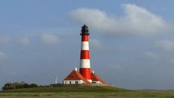 MS, Germany, Schleswig-Holstein, Westerhever lighthouse Stock Footage