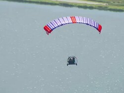 WS AERIAL ZI ZO TS View of paragliding / Werribee, Victoria, Australia Stock Footage