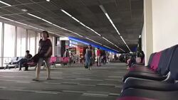 HD Time Lapse: People Traveller Walking in the Airport Stock Footage