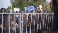 Dramatic Moment When Hungarian Riot Police Pepper Spray Migrants News Clip