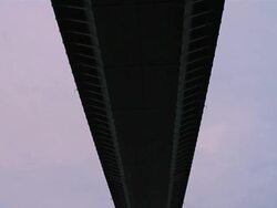 MS TD Vast span of Westgate Bridge crossing Yarra River / Melbourne, Victoria, Australia Stock Footage