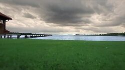 Pier on Palic Lake Stock Footage