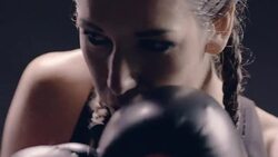 Boxing in the shadow. Struggling with weaknesses Stock Footage