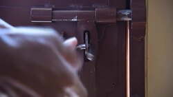 Doors were locked and open to freedom Stock Footage