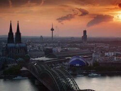 TIME LAPSE: Cologne Skyline Stock Footage