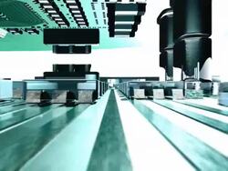 Animated fly through a circuit board Stock Footage