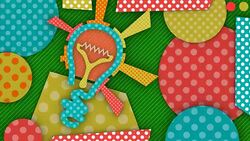 Unfolding Graphic Light Bulb with Happy Colorful Textures (2 versions) Stock Footage