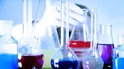 Woman Worker in a Laboratory Stock Footage
