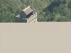 High angle tower on Great Wall of China, Badaling, China Stock Footage