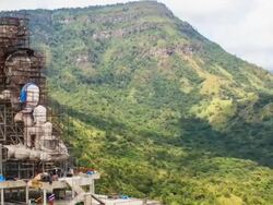 Buddha on mountain Timelapse Stock Footage