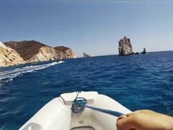 Riding inflatable boat rib Stock Footage