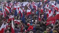 CLEAN : Thousands protest Polish government control of state media News Clip