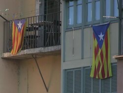 Catalonia Independence Flag Stock Footage