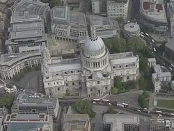 Aerial view of St Paul's Cathedral Stock Footage