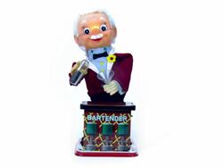 DRINKING BARTENDER-VINTAGE TOY-1080HD Stock Footage