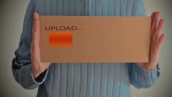 Progress bar on cardboard. Upload concept. Stock Footage