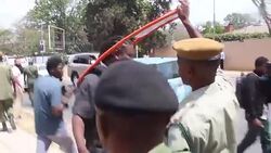 CLEAN : Clashes outside Zambia parliament News Clip