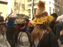 NYC's Annual Easter Bonnet Parade Stock Footage