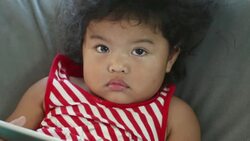 Small happy child with tablet Stock Footage