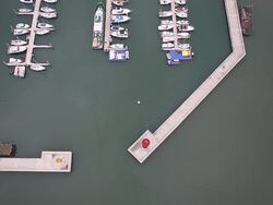 Yachts at Jeongokhang Port Stock Footage