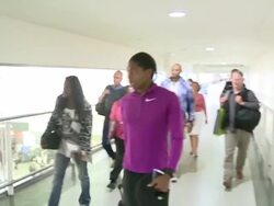 Caster Semanya arrives for London 2012 Olympics Stock Footage
