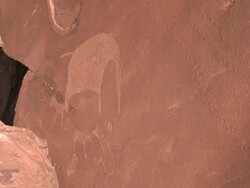 Rock art at Twyfelfontein, North Western Namibia. National Monument and World Heritage Site Stock Footage