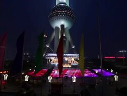 Oriental Pearl Tower of night Stock Footage