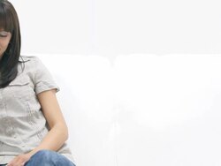 Young woman sending SMS Stock Footage