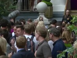 Pixie Lott, Oliver Cheshire, Olivia Cox and Kat Shoob at Pixie Lott Album Launch Party on 5th August 2014 in London, England. Stock Footage