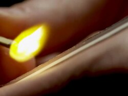 WOODEN MATCH LIT-SLOW MOTION Stock Footage