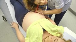 I can hear the baby's heartbeat Stock Footage