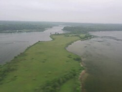 WS AERIAL View of Mississippi river / Lake Itasca, Minnesota, United States  Stock Footage