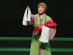 MS Actress performing Qinqiang opera in theater and Qinqiang is representative folk opera of northwest china  AUDIO  / xi'an, shaanxi, china Stock Footage