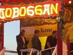 people on "Toboggan" check in Stock Footage