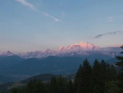 Time Lapse day to night of Mont Blanc chain Stock Footage