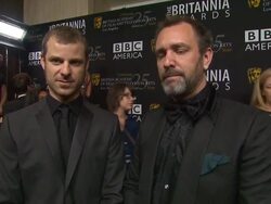 INTERVIEW: Matt Stone and Trey Parker on how it feels to be receiving the honor at 2012 BAFTA Los Angeles Britannia Awards Presented By BBC AMERICA Stock Footage